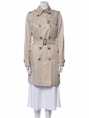 Burberry Stone Beige Double-Breasted Trench Coat with Belt